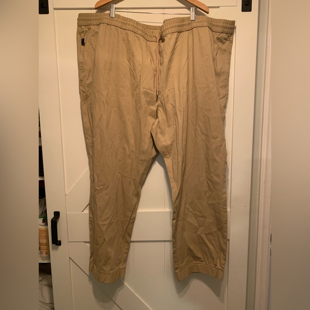NWT 5XL big & tall khaki joggers